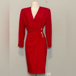 Vintage PSI red wrap silk dress